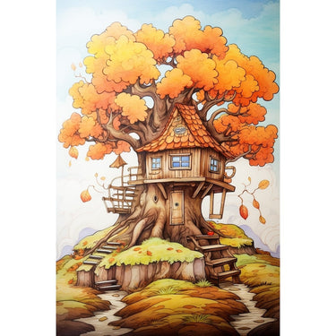 Autumn Cabin canvas